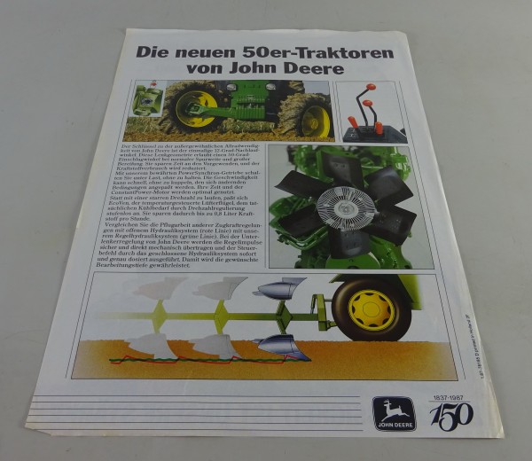 Prospektblatt / Broschüre John Deere 50-er Traktoren Stand 01/1978