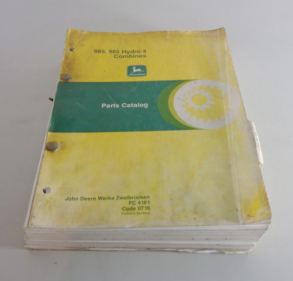 Teilekatalog / Parts Catalog John Deere Mähdrescher 985 / Hydro 4 von 09/1980