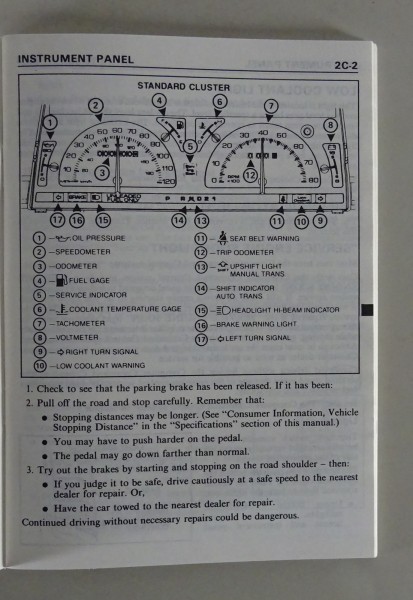 Owner´s Manual / Handbook Chevrolet Beretta Stand 1987