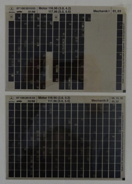 Microfich Teilekatalog Mercedes M116 / 117 Verbrennung KA Einspritzung 02/1983