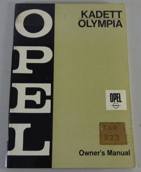 Betriebsanleitung Opel Kadett B / Olympia incl. Coupe + Rallye - ENG - 12/1968
