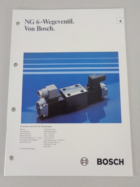 Prospekt / Technische Info Bosch NG 6-Wegeventil Stand 11/1980