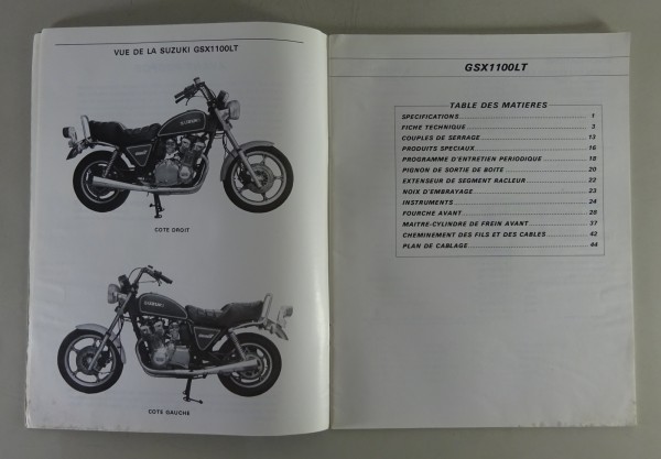 Workshop Manual / Manuel D´entretien Supplementaire Suzuki GSX 1100 L 12/1980