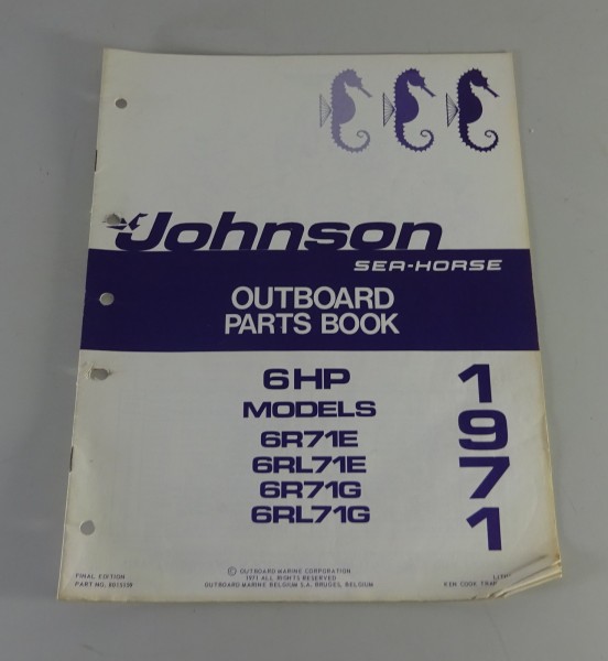 Teilekatalog OMC Johnson Outboards 6 PS Models von 1971