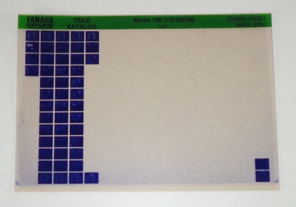 Microfich Parts Catalogue / Ersatzteilkatalog Yamaha Aerox 100 YQ 100 Stand 3/00