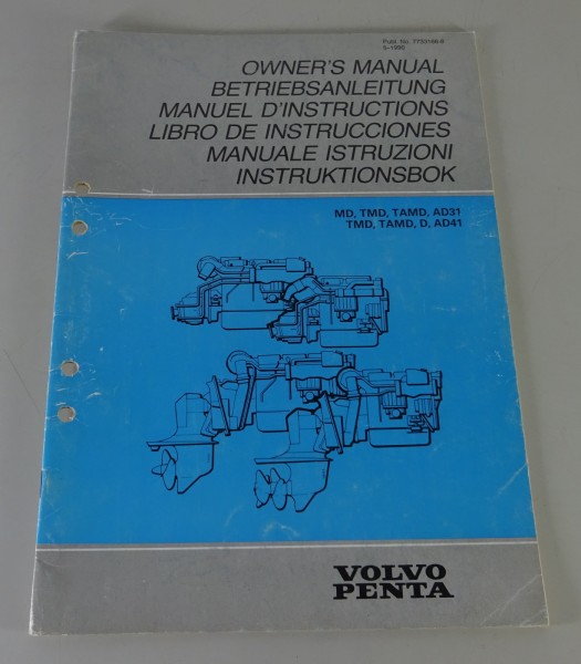 Betriebsanleitung Volvo Penta Bootsmotor AD31 bis TAMD41 Englisch Stand 05/1990