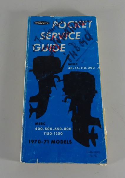 Owner's Manual / Service Guide Mercury Outboards 40-1350 1970/71 Models '04/1971