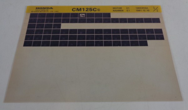 Microfich Ersatzteilkatalog / Teilekatalog Honda CM 125 C c Stand 12/1981