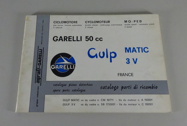 Catalogo ricambi / Parts catalogue Garelli Gulp Matic / 3V '1978