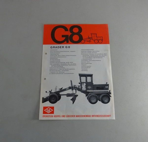 Prospekt / Broschüre O&K Grader G8 Stand 03/1966