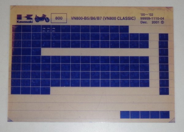 Microfich Ersatzteilkatalog Kawasaki VN 800 Classic B1-B4 Model 96-99 von 07/98