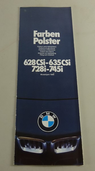 Prospekt Farben & Polster BMW 6er E24 / BMW 7er E23 Modelljahr 1980 Stand 2/1979