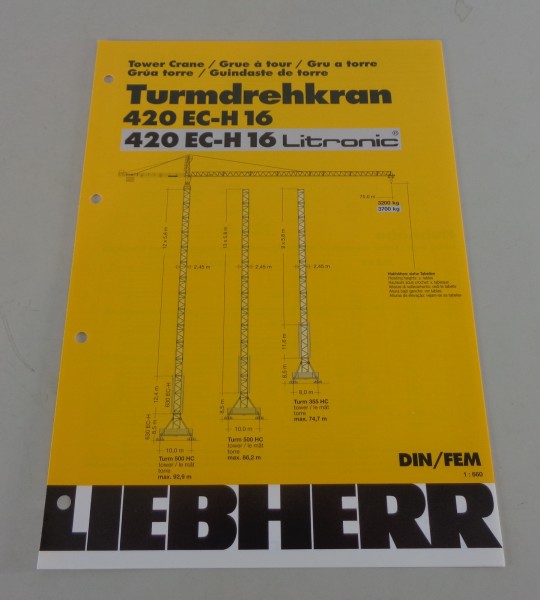 Datenblatt Liebherr Turmdrehkran 420 EC-H 16 / Litronic von 03/2001