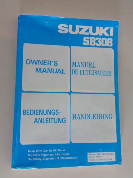 Betriebsanleitung / Owner's Manual Suzuki Alto SB308 von 03/1988