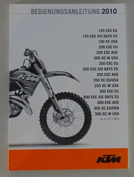 Betriebsanleitung KTM 125 EXC EU / 125 EXC Six Days EU etc. Modelljahr 2010