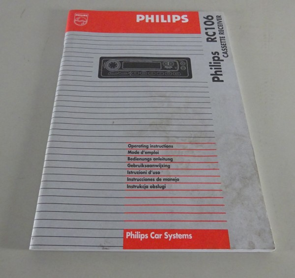 Betriebsanleitung Philips Autoradio RC106 06/1999