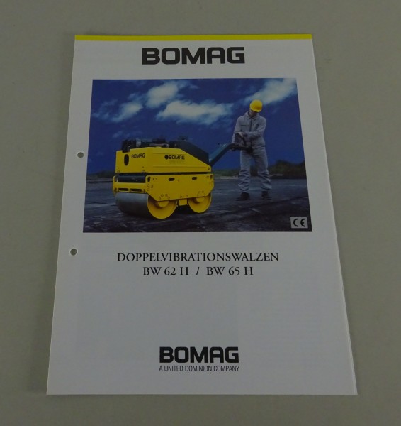 Prospekt / Broschüre Bomag Doppelvibrationswalzen BW 62 H / 65 H Stand 02/1995