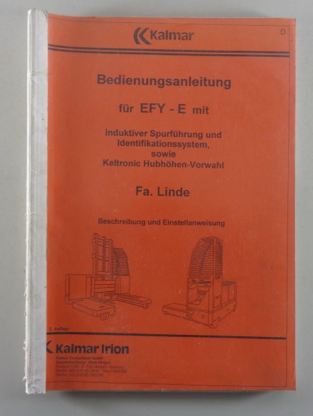 Betriebsanleitung Kalmar Gabelstapler EFY-E mit induktiver Spurfürung ..1993