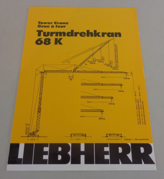 Datenblatt / Technische Beschreibung Liebherr Turmdrehkran 68 K von 03/1986