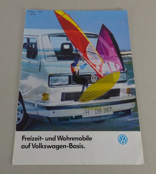 Prospekt / Broschüre VW Wohnmobile auf Basis LT & T3 Stand 09/1988