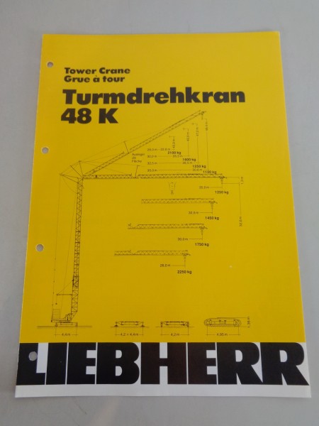 Datenblatt / Data sheet Liebherr „ Turmdrehkran 48 K" Stand 09/1978