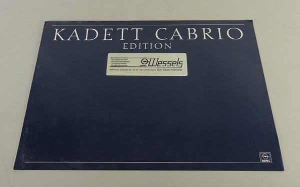 Prospekt / Broschüre Opel Kadett E Cabrio Edition Stand 12/1988