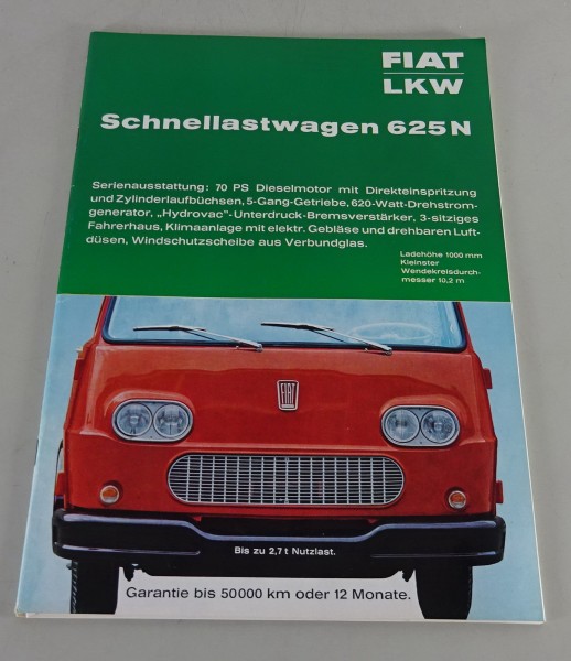Prospekt / Broschüre Fiat LKW 625 N von 1965