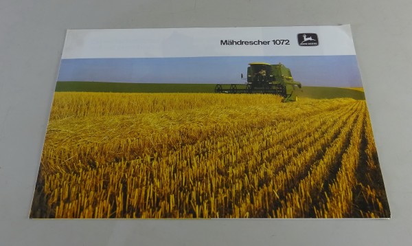Faltprospekt / Broschüre John Deere - Mähdrescher 1072 Stand 10/1986