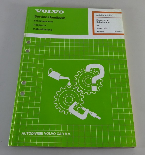 Werkstatthandbuch Elektrik / Elektrische Schaltpläne Volvo 480 Bj. 1986-1989