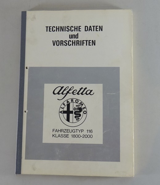 Werkstatthandbuch Alfa Romeo Alfetta 1800 + 2000 Typ 116 Stand 07/1978