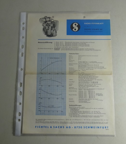 Typenblatt / Technische Daten Sachs Stamo 161 für Gewerbe und Landwirtschaft