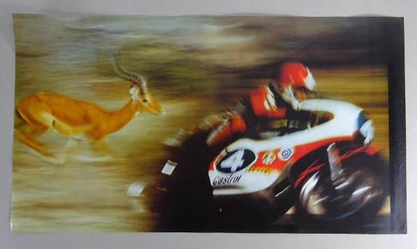 Originales Poster BMW Motorrad Rennmaschine der BMW Motorsport GmbH aus den 70er