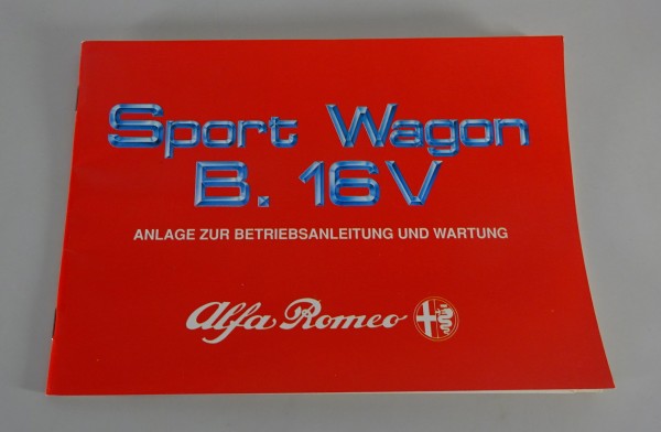 Nachtrag Betriebsanleitung Alfa Romeo 33 Sport Wagon B. 16V inkl. 4x4 von 4/1990