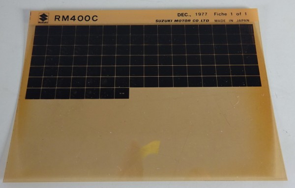 Microfich Ersatzteilkatalog Suzuki RM 400 Stand 12/1977