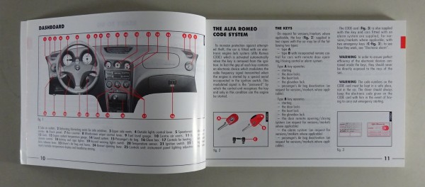 Owner´s Manual / Betriebsanleitung Alfa Romeo 156 mit RHD - Nachtrag von 05/1999