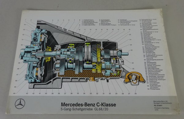 Schnittbild Mercedes-Benz C-Klasse W202 5-Gang-Schaltgetriebe GL68/20 von 3/1993