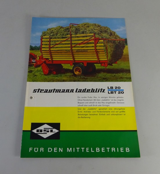 Prospekt / Broschüre BSL Strautmann Ladeblitz LB 20 / LBT 20 Stand 1968