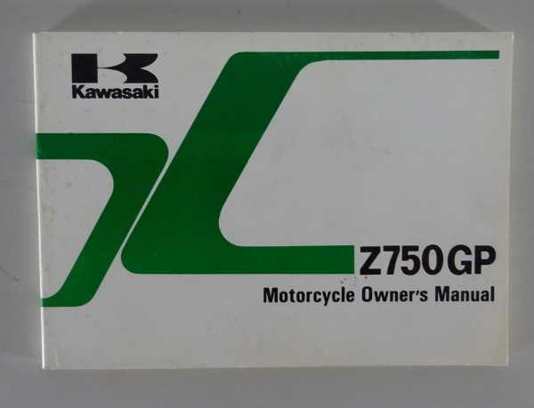 Owner's Manual / Handbook Kawasaki Z 750 GP / ZX 750 - A1 from 12/1982