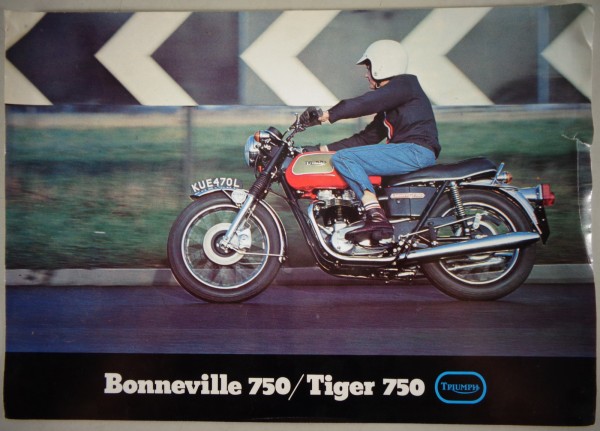 Prospektblatt / Broschüre Triumph Boneville 750 / Tiger 750