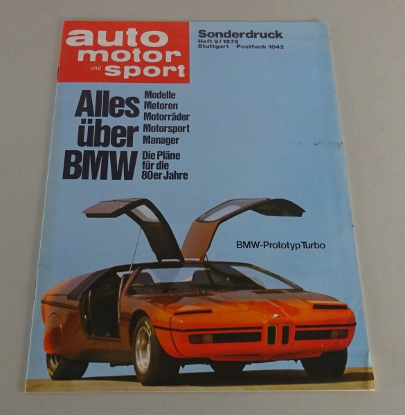 Prospekt / Broschüre Auto, Motor & Sport Alles über BMW Stand 09/1976