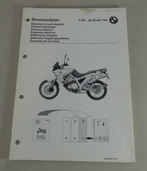 Werkstatthandbuch Stromlaufpläne F 650 ab Modell ´94 Stand 08/1993