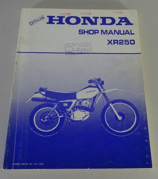 Shop Manual / Workshop Manual Honda XR 250 from 1978