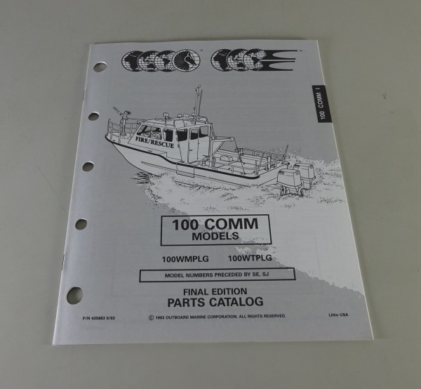 Teilekatalog Johnson Evinrude Außenborder / Outboards 100 Comm Models Stand1993