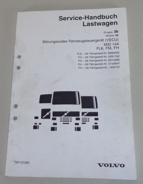 Werkstatthandbuch Volvo LKW FL6 FM FH Störungscodes Fahrzeugsteuergerät MID 144