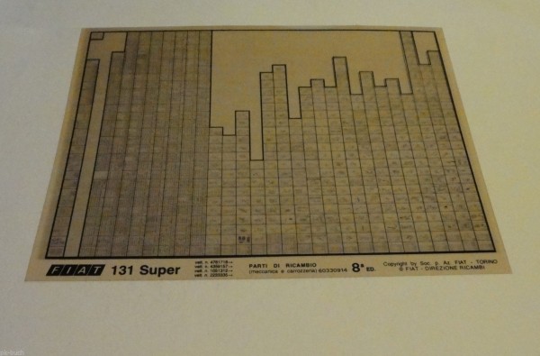 Microfich Ersatzteilkatalog Fiat 131 Super 60330914
