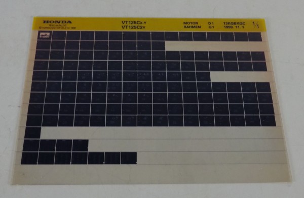 Microfich Ersatzteilkatalog Honda VT 125 / VT 125 C2 Shadow Stand 11/1999