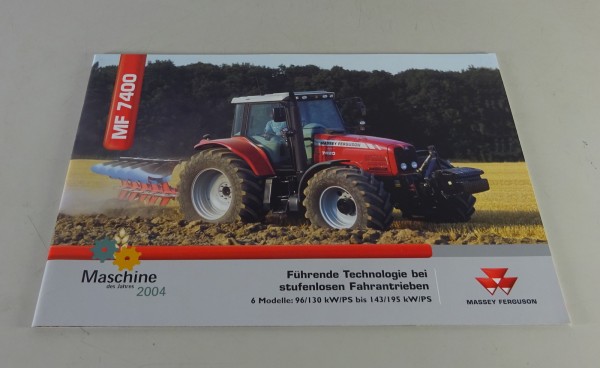 Prospekt / Broschüre Massey Ferguson Traktoren MF 7465 - 7495 Stand 2004