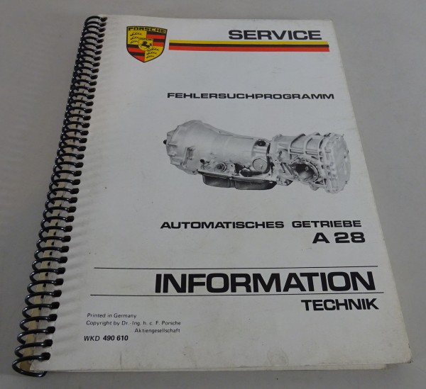 Service Info Technik Porsche Fehlersuche Automatisches Getriebe A 28 von 10/1985