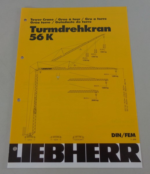Datenblatt / Technische Beschreibung Liebherr Turmdrehkran 56 K von 03/2001