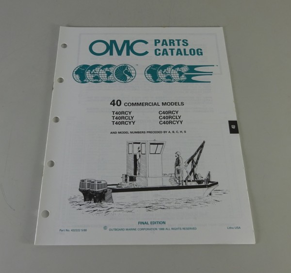 Teilekatalog Johnson Evinrude Outboards 40 Commercial Models Stand 5/1988